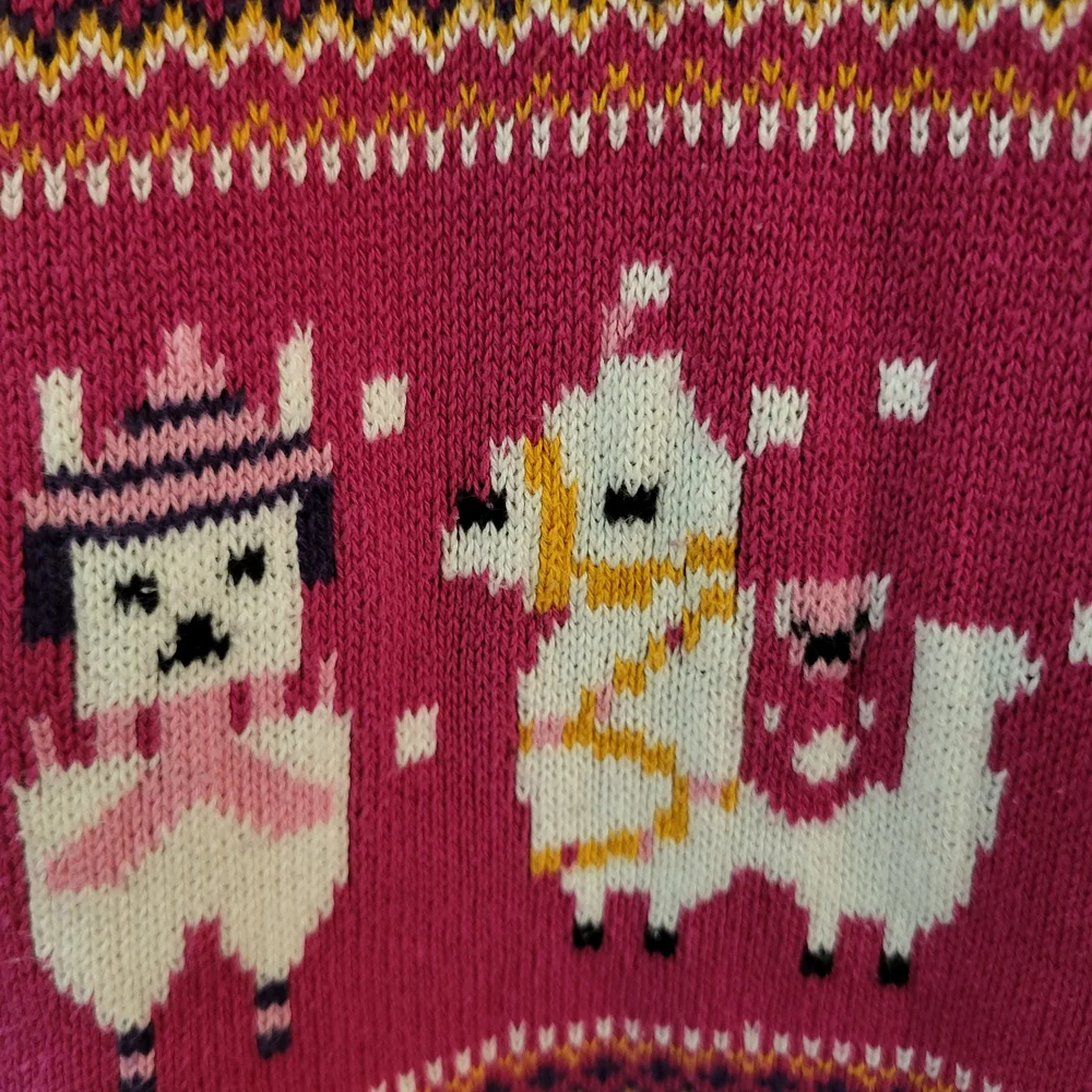 Gymboree Kids' Purple Little Llamas Sweater Dress - Size 7